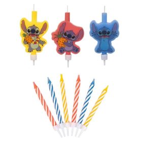   Stitch szülinapi gyertyaszett - 9 darabos (3 figura + 6 szál gyertya)