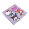 Hello Kitty & Kuromi lila pöttyös 2 rétegű parti szalvéta - 33x33 cm, 12 db