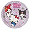 Lila pöttyös Hello Kitty és Kuromi papírtányér szett - 23 cm, 6 db