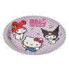 Lila pöttyös Hello Kitty és Kuromi papírtányér szett - 23 cm, 6 db