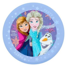   Újrafelhasználható Műanyag Parti Tányér - Frozen Jégvarázs, Világoskék, 21cm