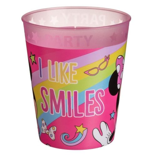 Minnie Mouse többször használható rózsaszín műanyag pohár - 250ml