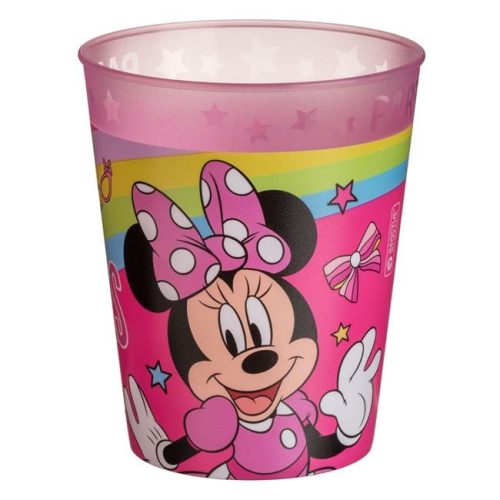 Minnie Mouse többször használható rózsaszín műanyag pohár - 250ml