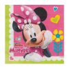 Minnie Mouse 2 rétegű parti szalvéta fukszia és világoszöld - 33x33cm, 16 db