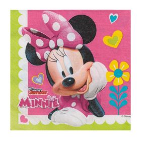   Minnie Mouse 2 rétegű parti szalvéta fukszia és világoszöld - 33x33cm, 16 db