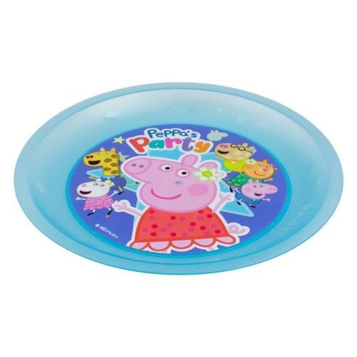 Peppa Pig Újrafelhasználható Műanyag Tányér, 21 cm, Világoskék