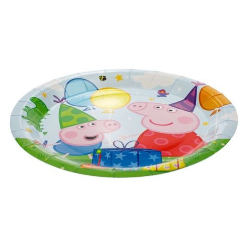 Peppa és George malac papírtányér szett - 18 cm, 6 db