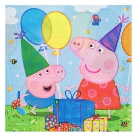   Peppa és George 2-rétegű Szülinapi Party Szalvéta 33x33cm - 12db