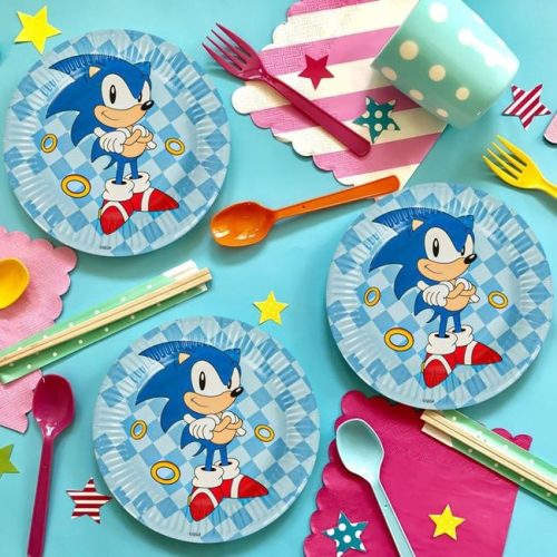 Sonic party papírtányér 18cm - 6db