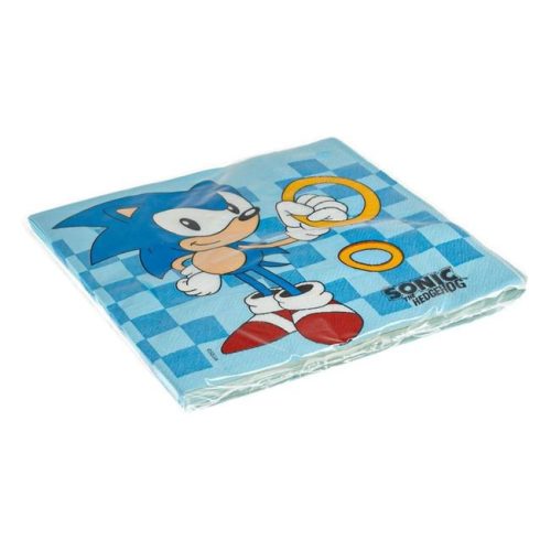 Sonic mintás kék 2 rétegű parti szalvéta - 33x33 cm, 12 db