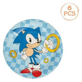 Sonic party papírtányér 23 cm - 6 db