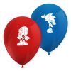 Sonic Party lufi szett, kék és piros, 28 cm - 8 db