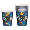 Kék „Game On” Gamer Kontroller Mintás Papírpohár - 240ml, 6 db