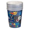 Kék „Game On” Gamer Kontroller Mintás Papírpohár - 240ml, 6 db