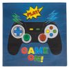 2-rétegű Kék Party Szalvéta ”Game On” Kontroller Mintával 33x33cm - 12db