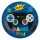 Kék „Game On” Játékkonzol Mintás Parti Tányér - 23 cm, 6 db