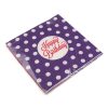 Fukszia és Lila Pöttyös Happy Birthday Szalvéta 33x33cm - 20db