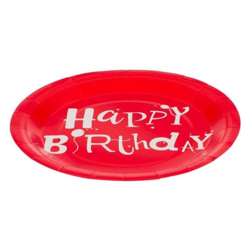 Színes Happy Birthday Party Papírtányér 18cm - 25db