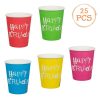 Színes Happy Birthday Papírpohár Szett - 240ml, 25db