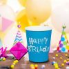 Színes Happy Birthday Papírpohár Szett - 240ml, 25db