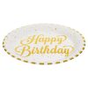 Fehér Arany Csíkos Happy Birthday Papírtányér Szett Ø23cm - 12 db