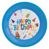 Újrahasználható Világoskék Műanyag Partytányér „Happy Birthday” Felirattal, 21 cm