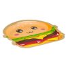 Színes 3D Burger Papírtányér Arany Fóliával 23cm - 6db