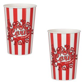 Piros Csíkos Popcornos Pohár 960ml - 2db