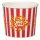Piros-fehér csíkos popcorn tartó vödör, 1850 ml