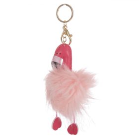 Kulcstartó - Pompom rózsaszin flamingó