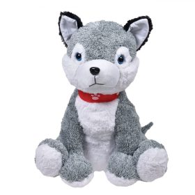 Szürke plüss husky kutya 