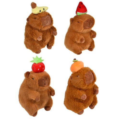 Capybara Plüssjáték Barackkal, 10x10x20cm