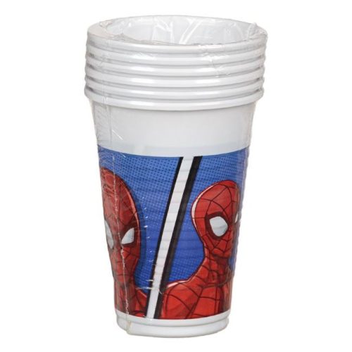 Spiderman műanyag party poharak 200 ml - 6 darab