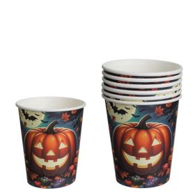 Halloween tök mintás papírpoharak 240 ml - 6 darab