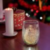 Kétszínű konfettis, duplafalú karácsonyi üveg „Merry Christmas” pohár 330 ml