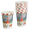 Karácsonyi papír pohár hópelyhes törpékkel „Merry Christmas” 270 ml – 10 db