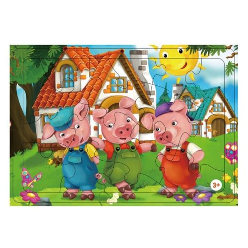 A három kismalac puzzle (15 darabos)