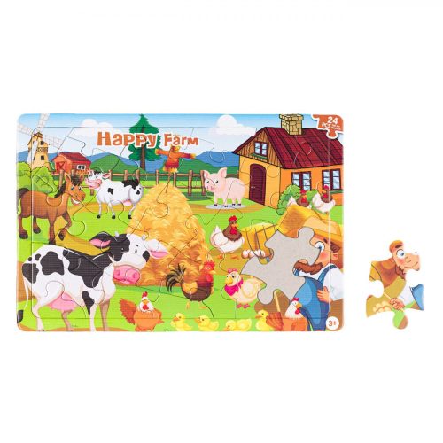 Tanyasi állatok és gazda puzzle (24 darabos)