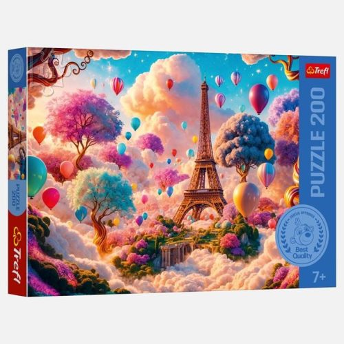 Eiffel-torony hőlégballonokkal puzzle (200 db-os) - Trefl