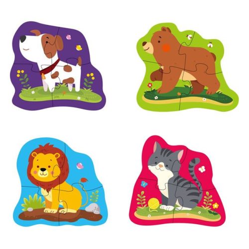 Állatos gyerek puzzle - 4 kép, 16 darabos készlet