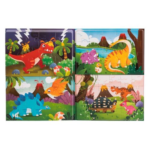 Mágneses Puzzle 4 Képpel - Dinoszauruszok