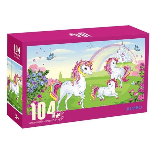 3 Unikornis és Szivárvány Kastély Puzzle (104 darabos)