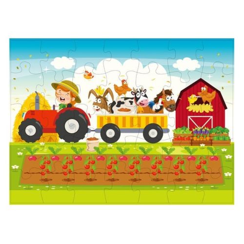 Állatfarm és traktor puzzle (35 darabos Jumbo készlet)