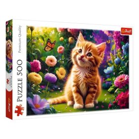 Macska a virágoskertben puzzle (500 db-os) - Trefl