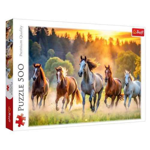Trefl „Vágtázó lovak a naplementében” puzzle (500 darabos)