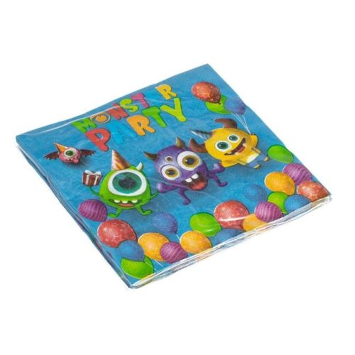 Szörnyes 2 rétegű parti szalvéta - 33x33 cm, 12 db