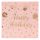 Rose Gold Happy Birthday Fólia lufis Party Szalvéta, 2 rétegű, 33x33cm - 12 db