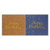 Kétrétegű Partiszalvéták Kék és Barna Színben, Arany Csillagmintával – „Happy Birthday” 33x33 cm – 12 db
