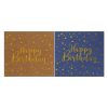 Kétrétegű Partiszalvéták Kék és Barna Színben, Arany Csillagmintával – „Happy Birthday” 33x33 cm – 12 db
