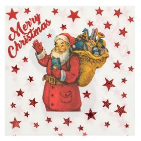   Mikulás és ajándékok mintás "Merry Christmas" szalvéta 33x33 cm, 20 db